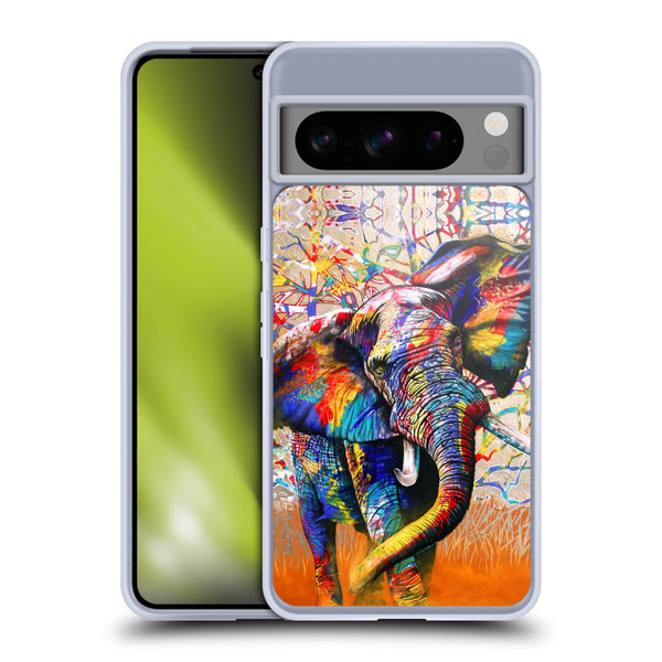 Graeme Stevenson Colourful Wildlife Elephant 4 Soft Gel Case for Google Pixel 8 Pro
