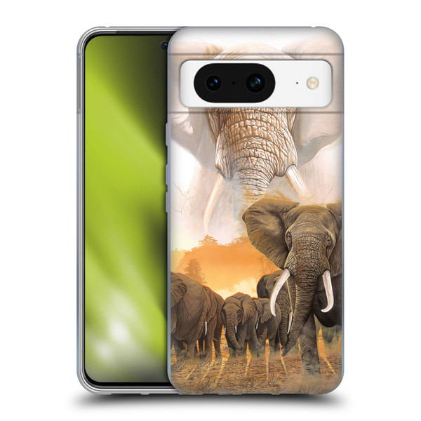 Graeme Stevenson Wildlife Elephants Soft Gel Case for Google Pixel 8