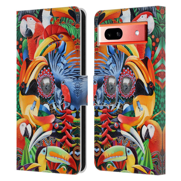 Graeme Stevenson Assorted Designs Birds 2 Leather Book Wallet Case Cover For Google Pixel 7a