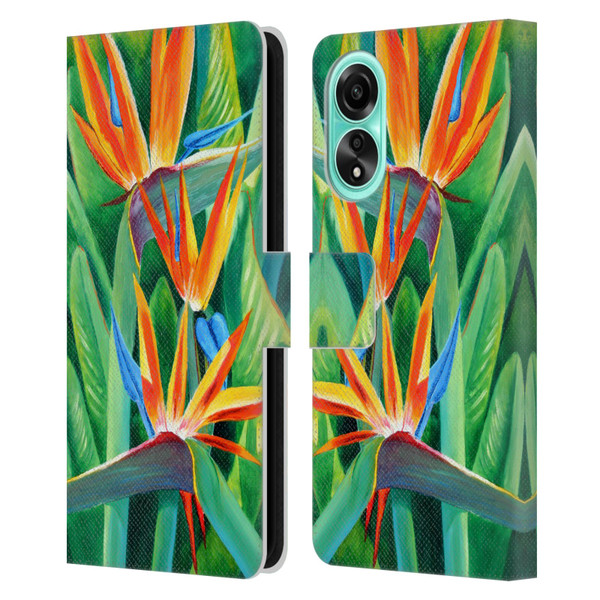 Graeme Stevenson Assorted Designs Birds Of Paradise Leather Book Wallet Case Cover For OPPO A78 4G