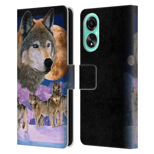 Graeme Stevenson Assorted Designs Wolves Leather Book Wallet Case Cover For OPPO A78 4G