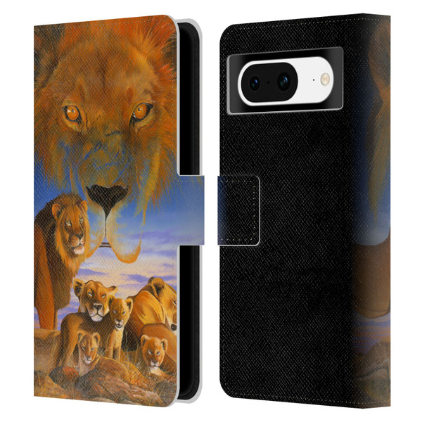 Graeme Stevenson Wildlife Lions Leather Book Wallet Case Cover For Google Pixel 8