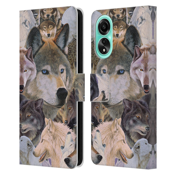 Graeme Stevenson Wildlife Wolves 1 Leather Book Wallet Case Cover For OPPO A78 4G