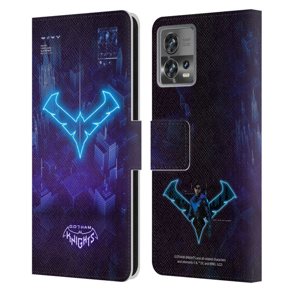 Gotham Knights Character Art Nightwing Leather Book Wallet Case Cover For Motorola Moto Edge 30 Fusion