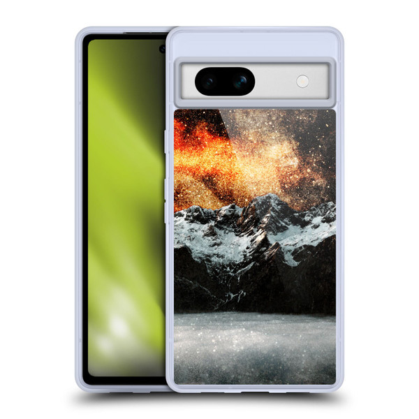 Patrik Lovrin Dreams Vs Reality Burning Galaxy Above Mountains Soft Gel Case for Google Pixel 7a
