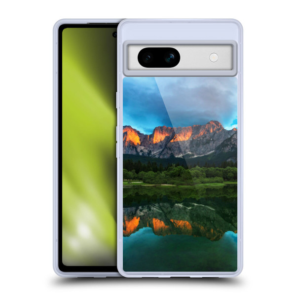 Patrik Lovrin Magical Lakes Burning Sunset Over Mountains Soft Gel Case for Google Pixel 7a