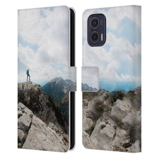 Patrik Lovrin Wanderlust Looking Over New Adventures Leather Book Wallet Case Cover For Motorola Moto G73 5G