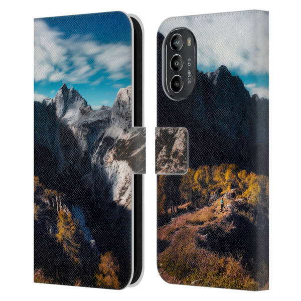 Patrik Lovrin Wanderlust In Awe Of The Mountains Leather Book Wallet Case Cover For Motorola Moto G82 5G