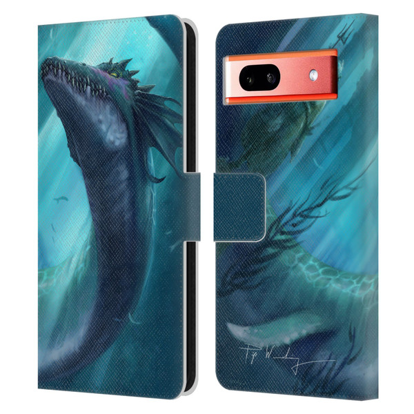 Piya Wannachaiwong Dragons Of Sea And Storms Dragon Of Atlantis Leather Book Wallet Case Cover For Google Pixel 7a