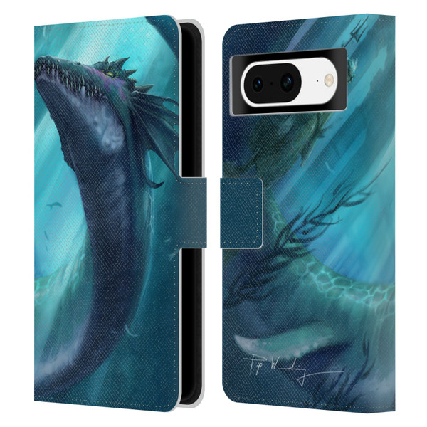 Piya Wannachaiwong Dragons Of Sea And Storms Dragon Of Atlantis Leather Book Wallet Case Cover For Google Pixel 8