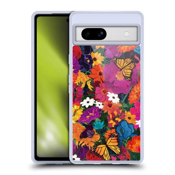 Suzan Lind Butterflies Flower Collage Soft Gel Case for Google Pixel 7a