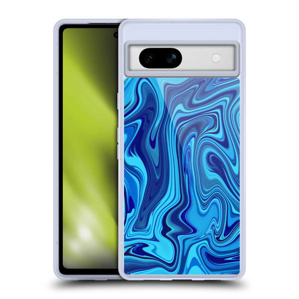 Suzan Lind Marble Blue Soft Gel Case for Google Pixel 7a