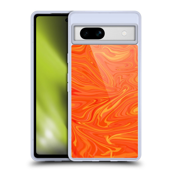 Suzan Lind Marble 2 Honey Orange Soft Gel Case for Google Pixel 7a