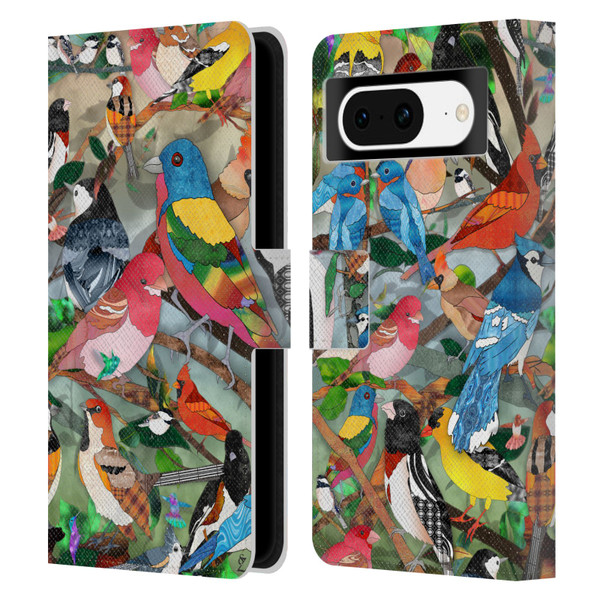 Suzan Lind Birds Medley 2 Leather Book Wallet Case Cover For Google Pixel 8