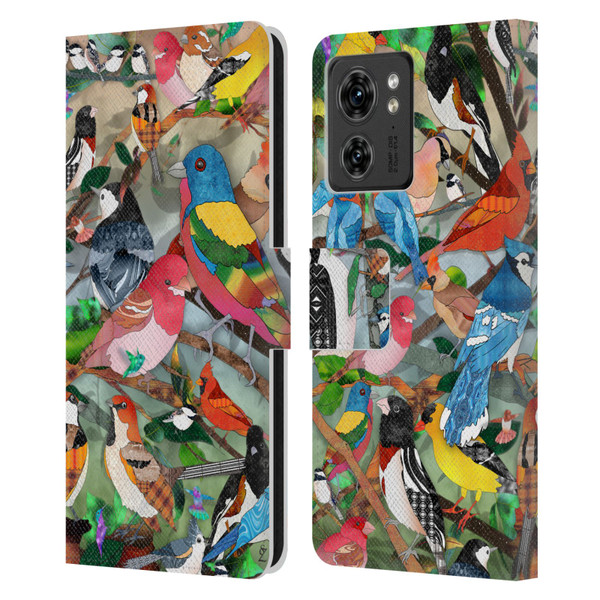 Suzan Lind Birds Medley 2 Leather Book Wallet Case Cover For Motorola Moto Edge 40