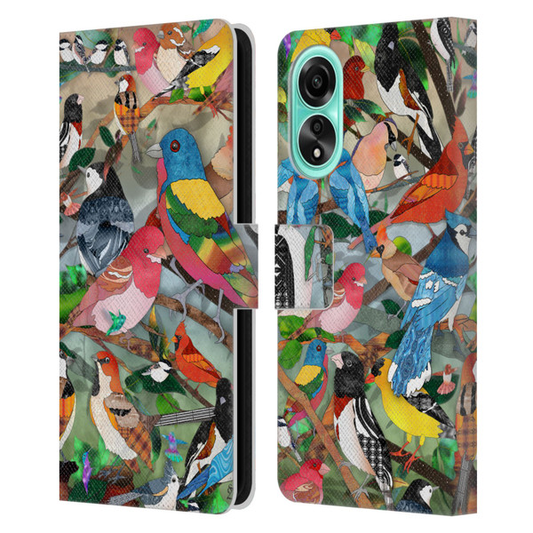 Suzan Lind Birds Medley 2 Leather Book Wallet Case Cover For OPPO A78 4G