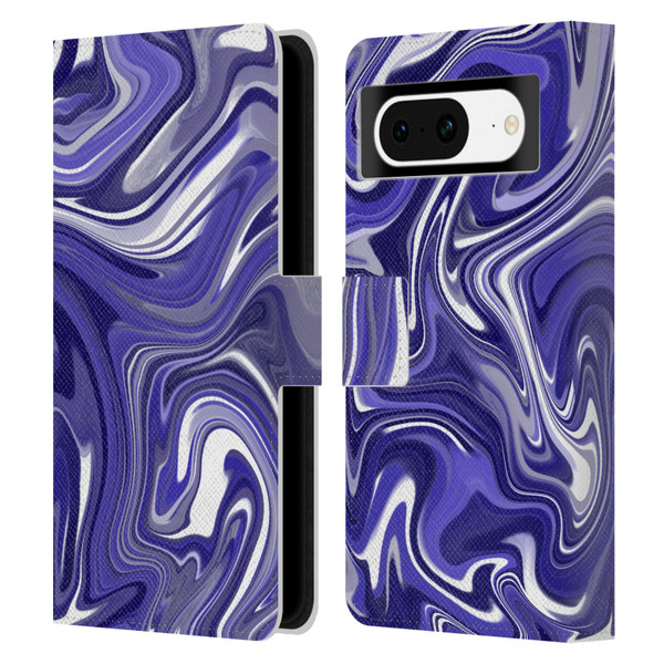 Suzan Lind Marble 2 Dark Violet Leather Book Wallet Case Cover For Google Pixel 8