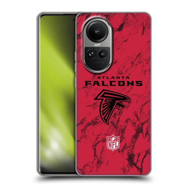 NFL Atlanta Falcons Graphics Coloured Marble Soft Gel Case for OPPO Reno10 5G / Reno10 Pro 5G