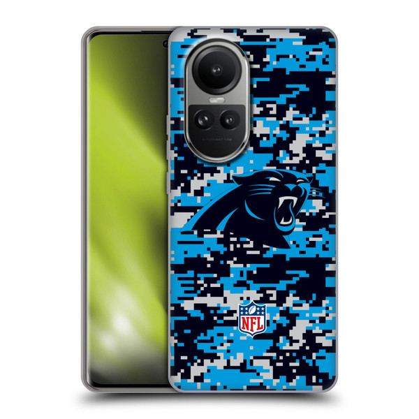 NFL Carolina Panthers Graphics Digital Camouflage Soft Gel Case for OPPO Reno10 5G / Reno10 Pro 5G