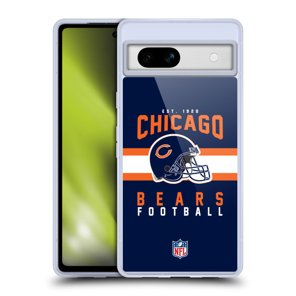 NFL Chicago Bears Graphics Helmet Typography Soft Gel Case for Google Pixel 7a