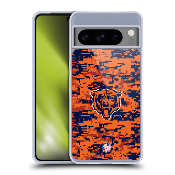 NFL Chicago Bears Graphics Digital Camouflage Soft Gel Case for Google Pixel 8 Pro