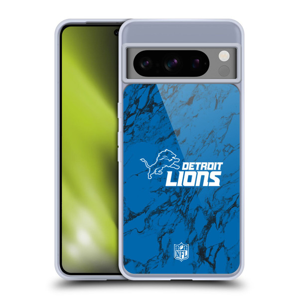 NFL Detroit Lions Graphics Coloured Marble Soft Gel Case for Google Pixel 8 Pro