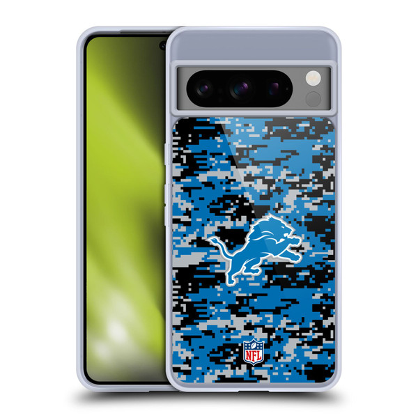 NFL Detroit Lions Graphics Digital Camouflage Soft Gel Case for Google Pixel 8 Pro