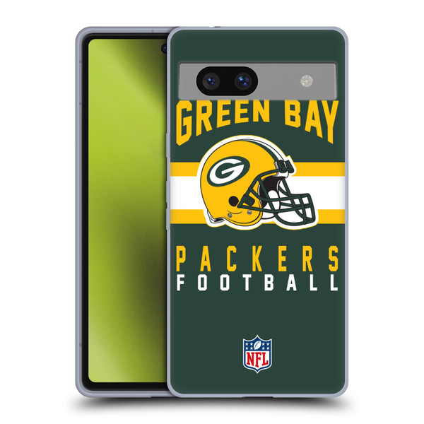 NFL Green Bay Packers Graphics Helmet Typography Soft Gel Case for Google Pixel 7a