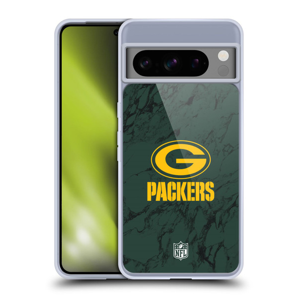NFL Green Bay Packers Graphics Coloured Marble Soft Gel Case for Google Pixel 8 Pro