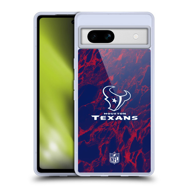 NFL Houston Texans Graphics Coloured Marble Soft Gel Case for Google Pixel 7a
