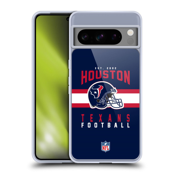NFL Houston Texans Graphics Helmet Typography Soft Gel Case for Google Pixel 8 Pro