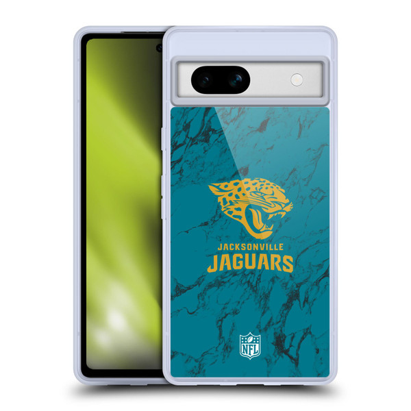 NFL Jacksonville Jaguars Graphics Coloured Marble Soft Gel Case for Google Pixel 7a
