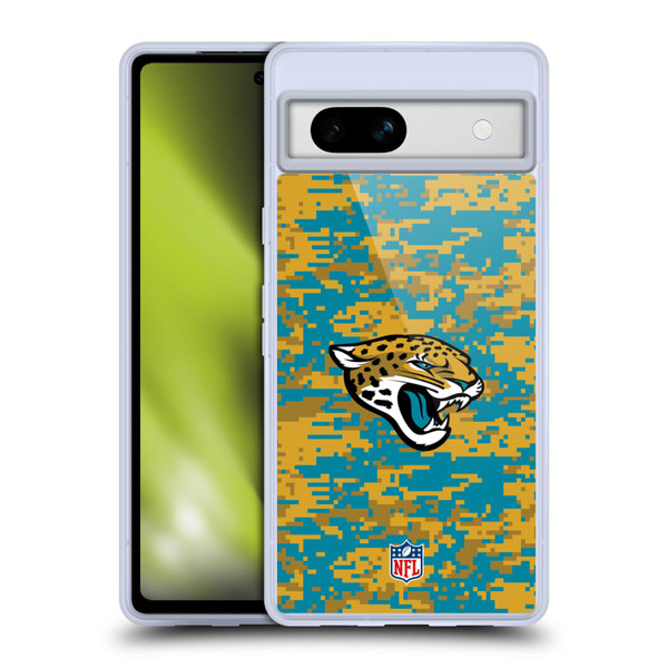 NFL Jacksonville Jaguars Graphics Digital Camouflage Soft Gel Case for Google Pixel 7a
