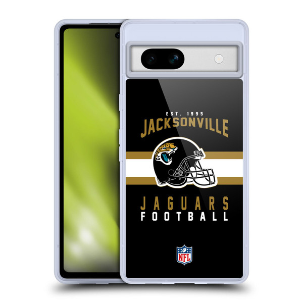 NFL Jacksonville Jaguars Graphics Helmet Typography Soft Gel Case for Google Pixel 7a