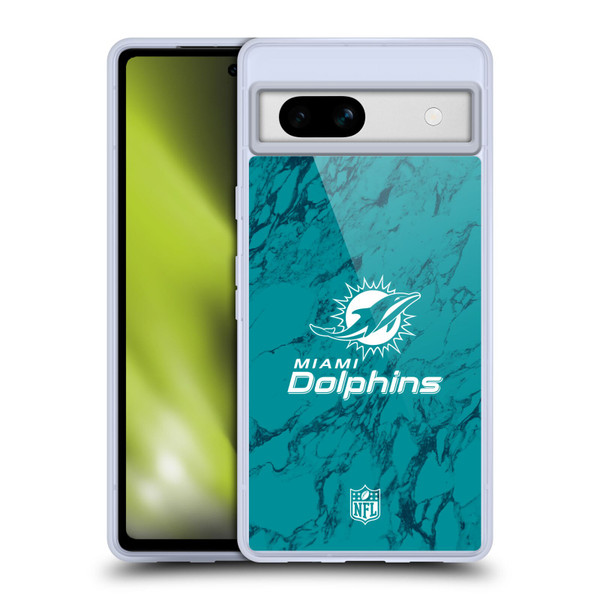 NFL Miami Dolphins Graphics Coloured Marble Soft Gel Case for Google Pixel 7a
