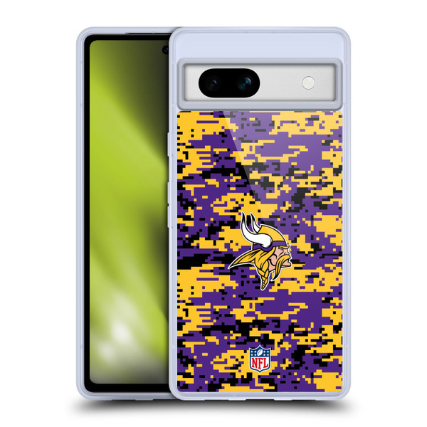 NFL Minnesota Vikings Graphics Digital Camouflage Soft Gel Case for Google Pixel 7a