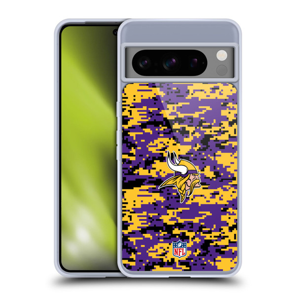NFL Minnesota Vikings Graphics Digital Camouflage Soft Gel Case for Google Pixel 8 Pro