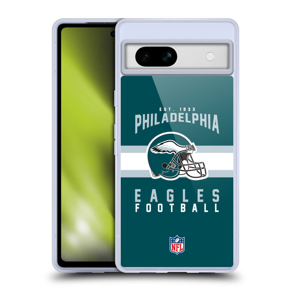 NFL Philadelphia Eagles Graphics Helmet Typography Soft Gel Case for Google Pixel 7a