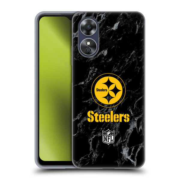 NFL Pittsburgh Steelers Graphics Coloured Marble Soft Gel Case for OPPO A17