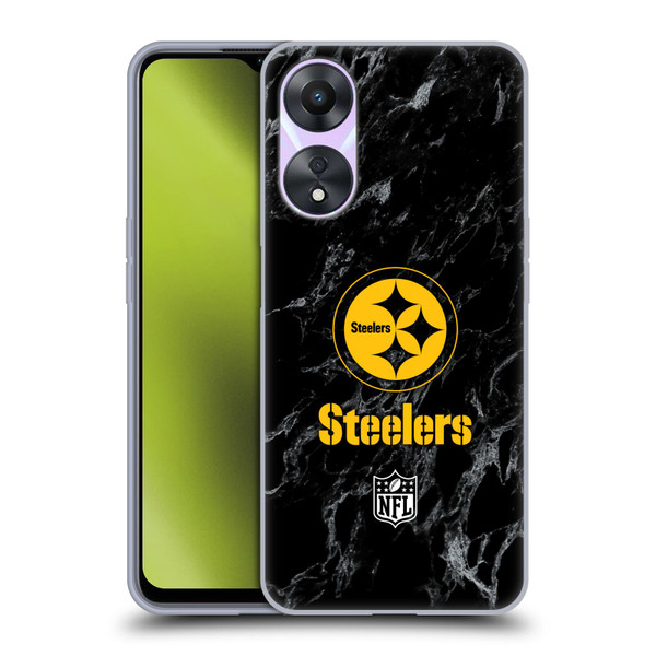 NFL Pittsburgh Steelers Graphics Coloured Marble Soft Gel Case for OPPO A78 5G