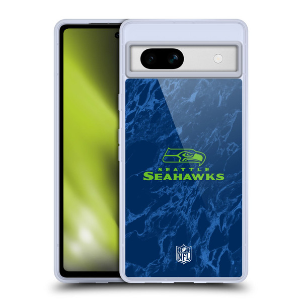 NFL Seattle Seahawks Graphics Coloured Marble Soft Gel Case for Google Pixel 7a