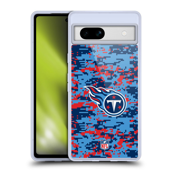 NFL Tennessee Titans Graphics Digital Camouflage Soft Gel Case for Google Pixel 7a