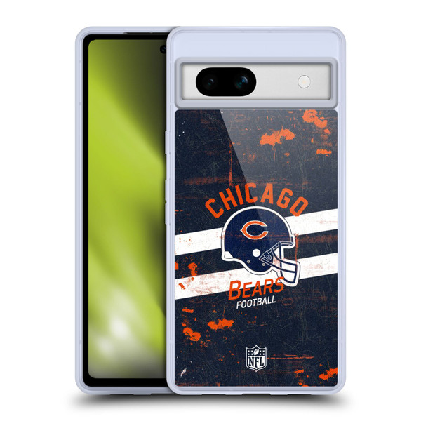NFL Chicago Bears Logo Art Helmet Distressed Soft Gel Case for Google Pixel 7a