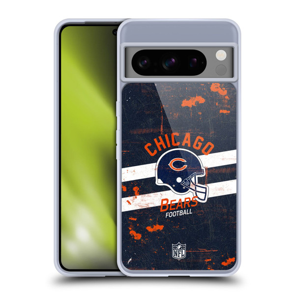 NFL Chicago Bears Logo Art Helmet Distressed Soft Gel Case for Google Pixel 8 Pro