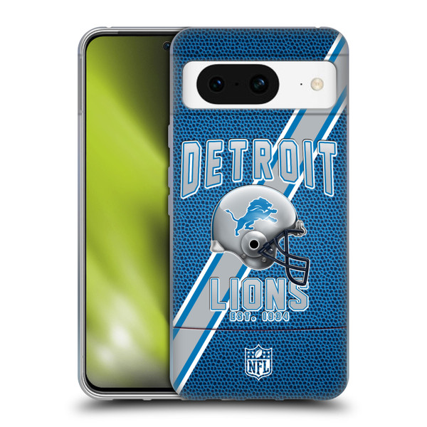 NFL Detroit Lions Logo Art Football Stripes Soft Gel Case for Google Pixel 8