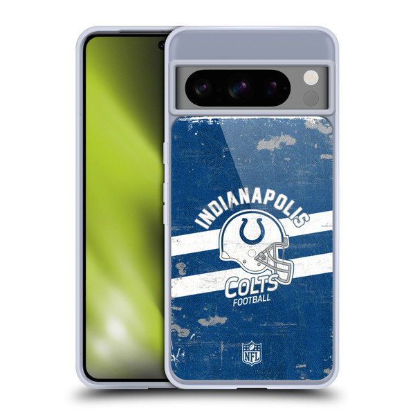 NFL Indianapolis Colts Logo Art Helmet Distressed Soft Gel Case for Google Pixel 8 Pro