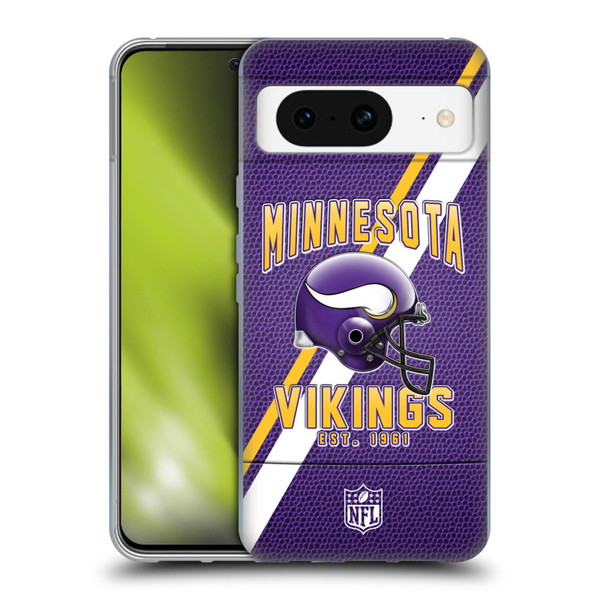 NFL Minnesota Vikings Logo Art Football Stripes Soft Gel Case for Google Pixel 8