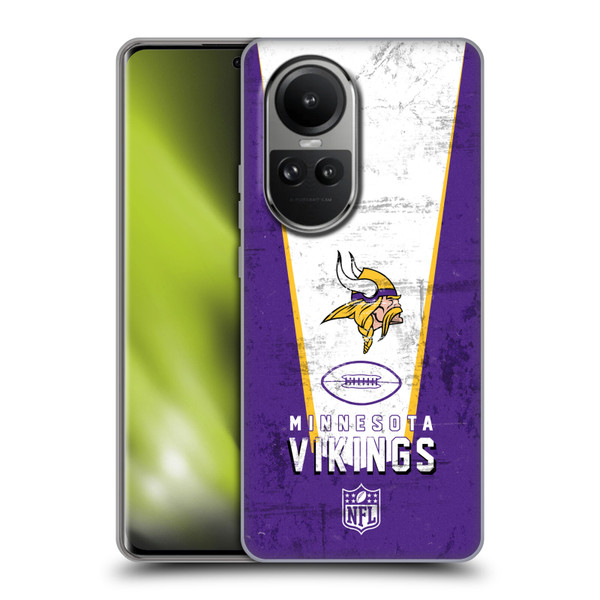 NFL Minnesota Vikings Logo Art Banner Soft Gel Case for OPPO Reno10 5G / Reno10 Pro 5G