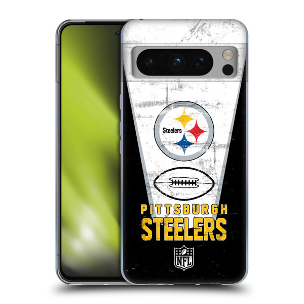 NFL Pittsburgh Steelers Logo Art Banner Soft Gel Case for Google Pixel 8 Pro
