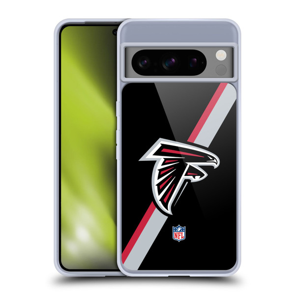 NFL Atlanta Falcons Logo Stripes Soft Gel Case for Google Pixel 8 Pro